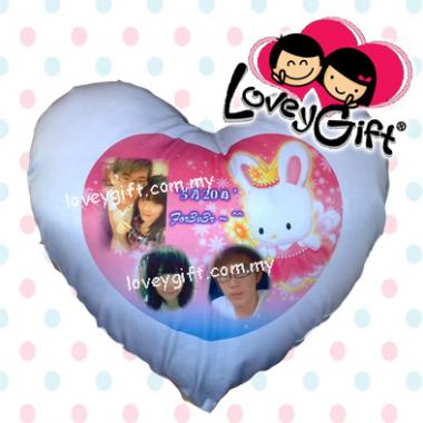 Photo Cushion - Love Shape(Rose Pink)
