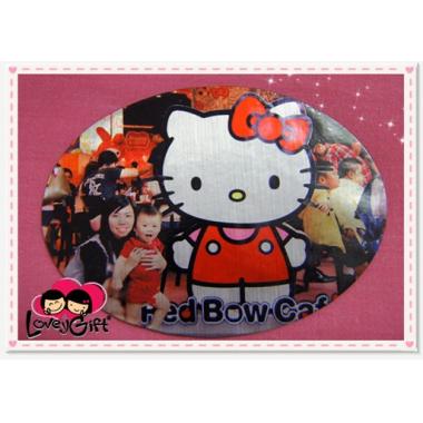 Oval Silver Photo Magnet