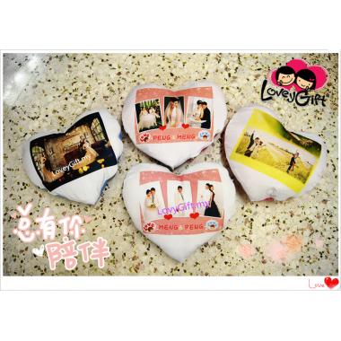 Photo Cushion - Love Shape(Rose Pink)