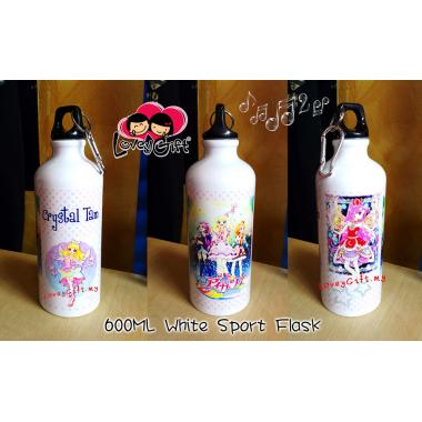 600ml Photo White Sport Flask